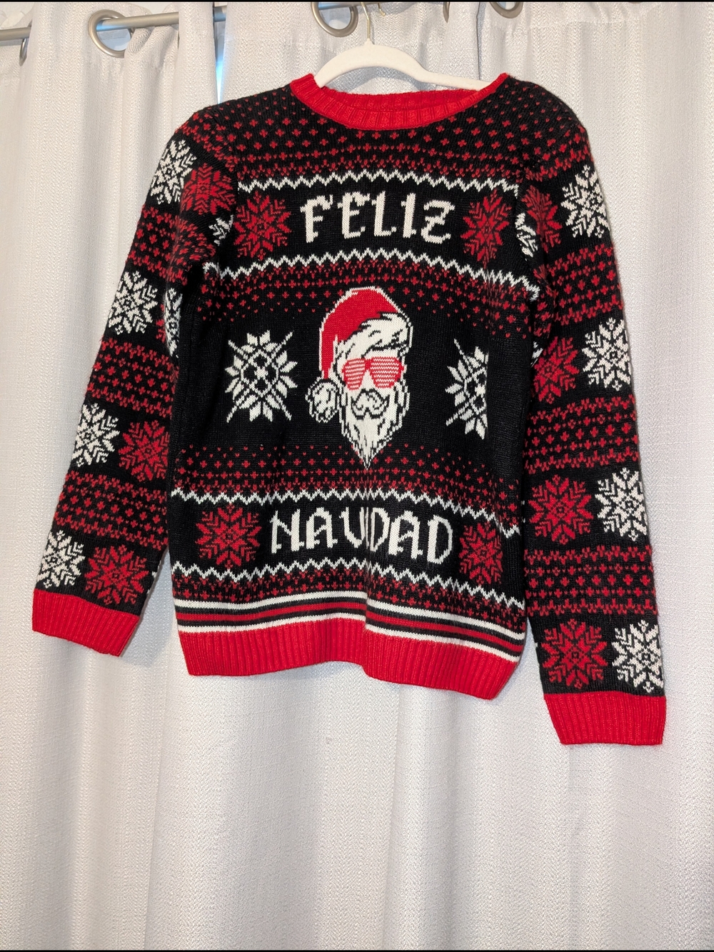 Feliz Navidad Santa Ugly Christmas Sweater Women's XL 14/16